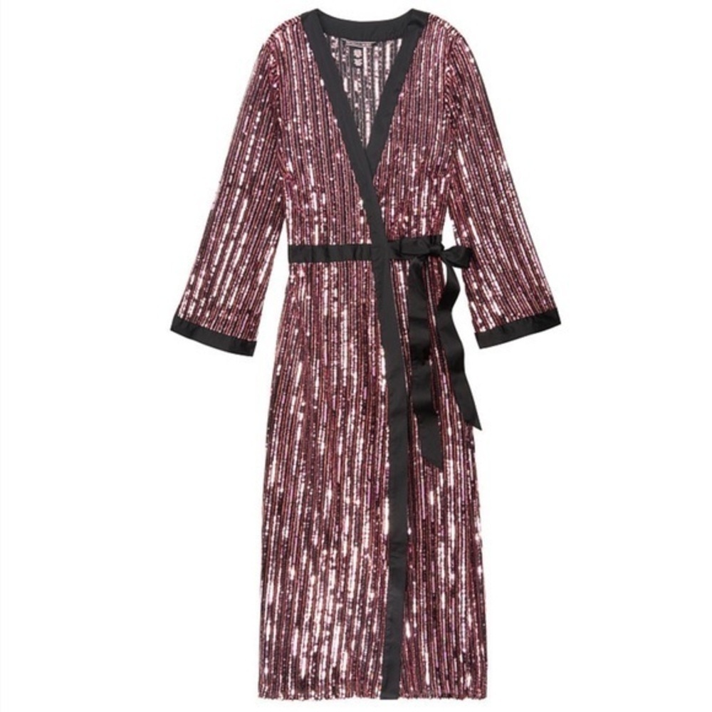 🆕VS long sequin kimono robe